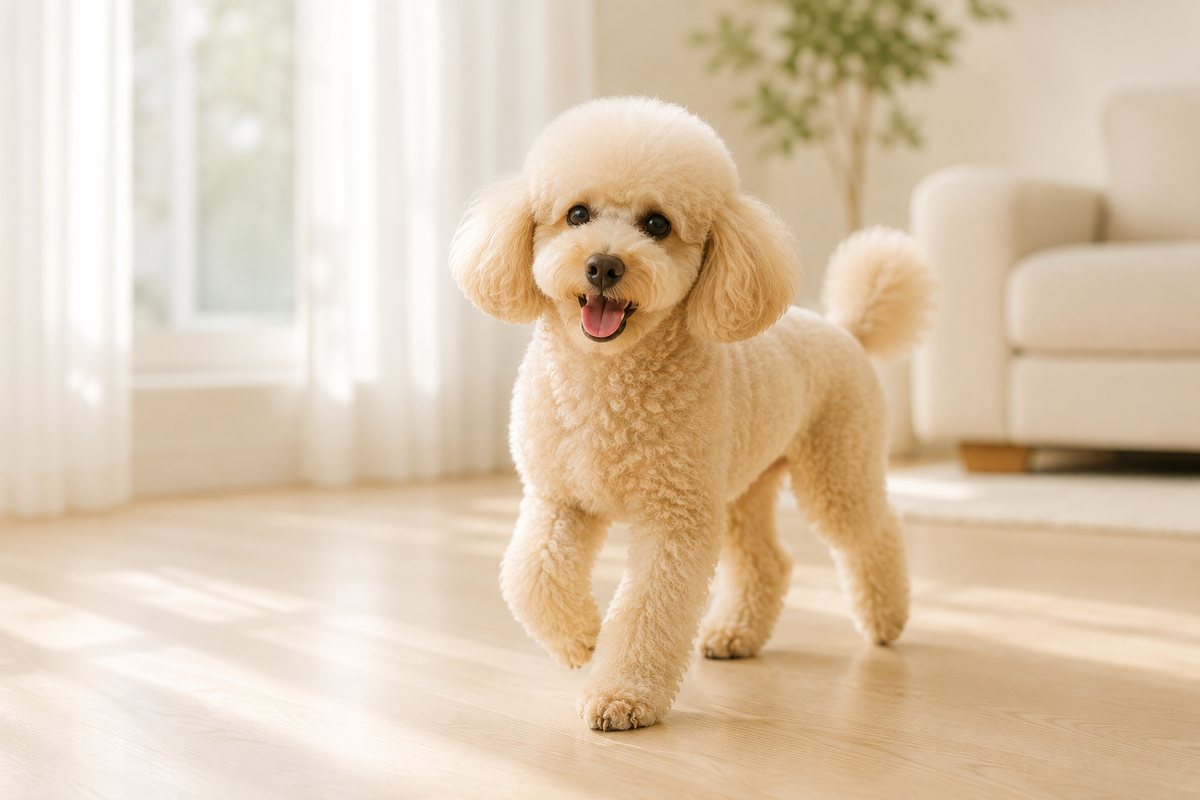 Poodle vui vẻ, khoẻ mạnh